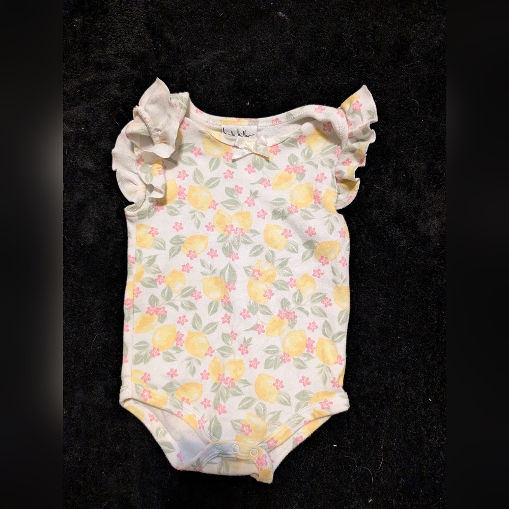 8 for $12 / Nicole Miller Yellow and Pink Floral Kids One Piece